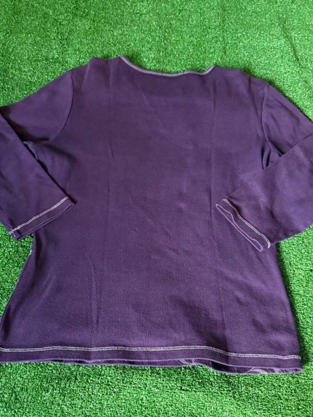 Vintage Blue Canyon Rhinestone Embellished Boho Long Sleeve T-Shirt Size L - Picture 10 of 14
